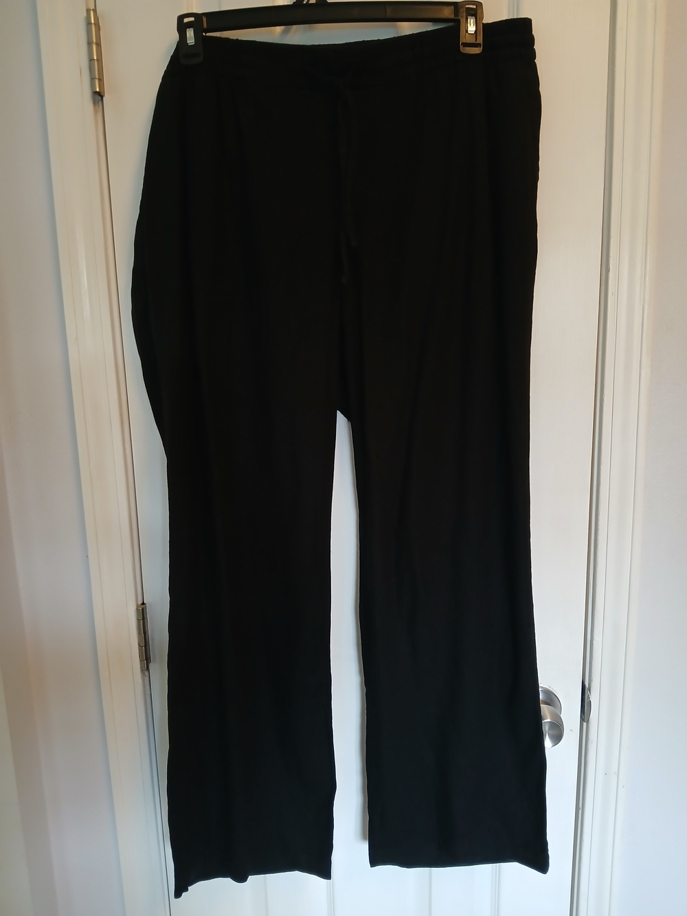 Old Navy LINEN  Black Wide-Leg Pull-On Pants